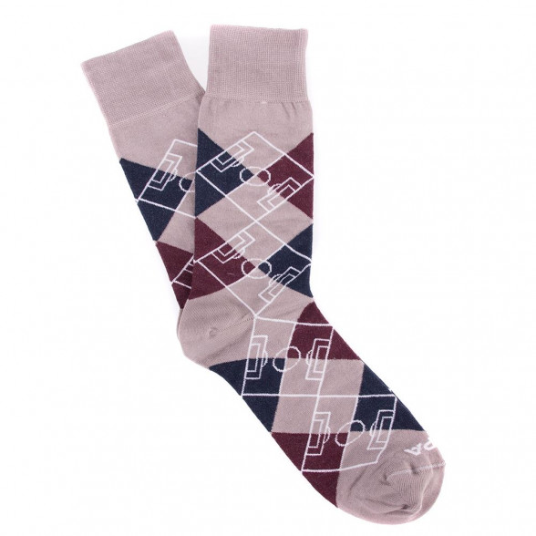 Argyle Pitch / Grigio - Blu - Bordeaux - Bianco