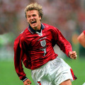 David Beckham con la maglia della Inghilterra 1998 Ospiti